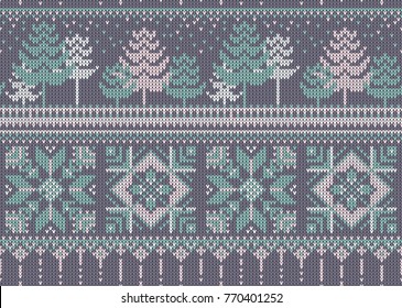 Seamless christmas knitted pattern