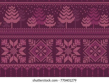 Seamless christmas knitted pattern
