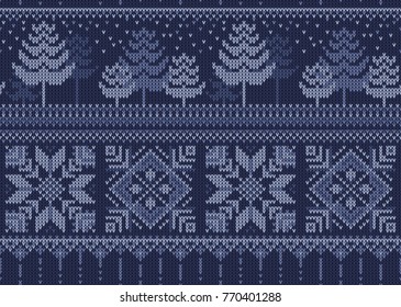 Seamless christmas knitted pattern