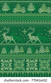 Seamless christmas knitted pattern
