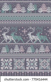 Seamless christmas knitted pattern