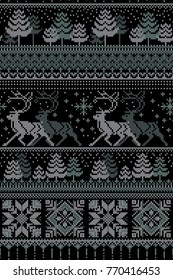 Seamless christmas knitted pattern