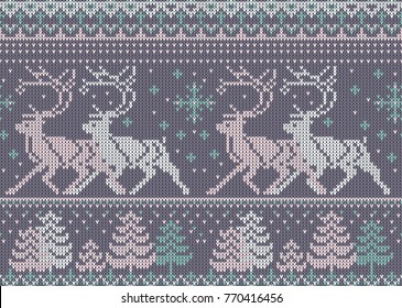 Seamless christmas knitted pattern