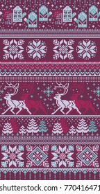 Seamless christmas knitted pattern