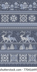 Seamless christmas knitted pattern