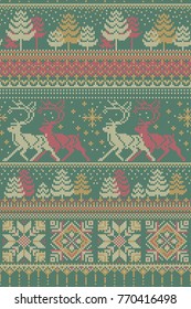 Seamless christmas knitted pattern