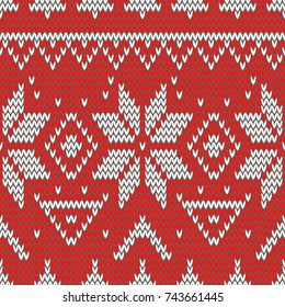 Seamless Christmas knitted retro pattern vintage style