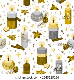 Seamless Christmas modern pattern.Vector texture