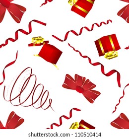 Seamless christmas and new year elements background. Vector illustration.