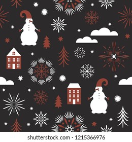 seamless christmas and new year pattern