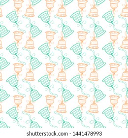 Seamless Christmas and new year pattern. Hand-drawn illustration. Background for wrapping paper
