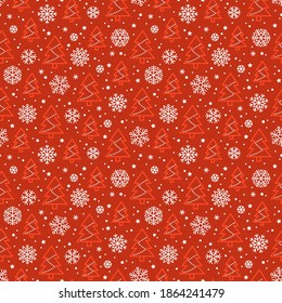 Seamless Christmas and New Year pattern for winter holidays design.