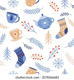 Seamless christmas and new year pattern
