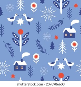 Seamless christmas and new year pattern