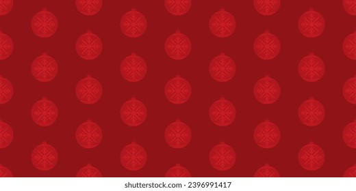 Patrón de Navidad y Año Nuevo sin problemas a partir de bolas de Navidad. Fondo rojo con elementos de vacaciones de invierno. Plantilla de papel de ajuste para cajas de regalo. Ilustración vectorial.