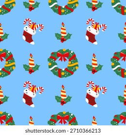 Patrón de Navidades sin costuras y año Nuevo para la decoración	