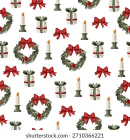 Seamless Christmas and New Year pattern for decoration	