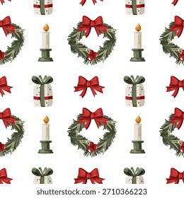 Seamless Christmas and New Year pattern for decoration	