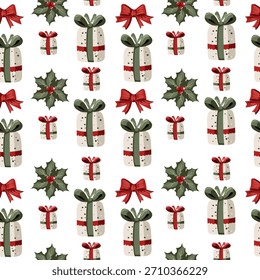 Nahtloses Weihnachts- und Neujahrsmuster für Dekoration	