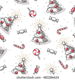 Seamless Christmas and New year pattern.
