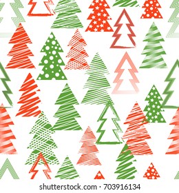 Seamless christmas and New Year pattern, vector decor illustration, seasonal background