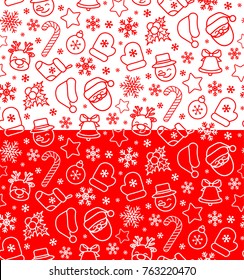 nahtlose Weihnachten und neue Jahresmuster in minimalistischem Stil. Eignet sich zum Verpacken von Papier, Grußkarten usw.