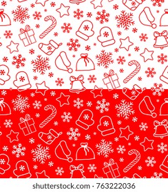 seamless christmas and new year pattern in a minimalistic style. Suitable for wrapping paper, greeting cards etc.