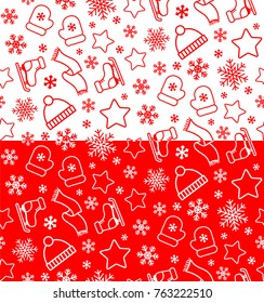 seamless christmas and new year pattern in a minimalistic style. Suitable for wrapping paper, greeting cards etc.