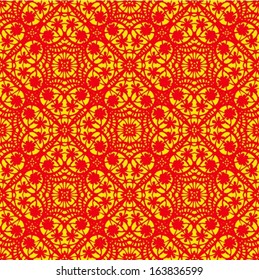 Seamless Christmas / New Year texture pattern, lace/doily background, vector