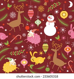 seamless Christmas and New Year's background 