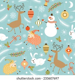 seamless Christmas and New Year's background 