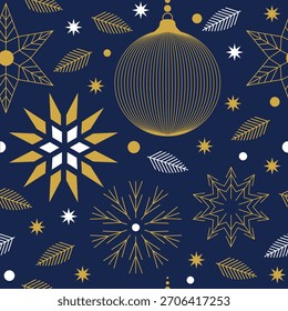 Navidades sin fisuras y patrón de año Nuevo, fondo de Navidad