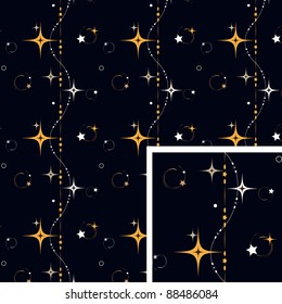 Seamless Christmas night background. Vector illustration.