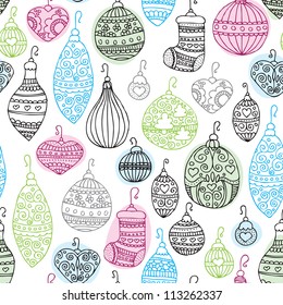 Seamless Christmas Ornament Decoration Illustration Background Pattern In Vector