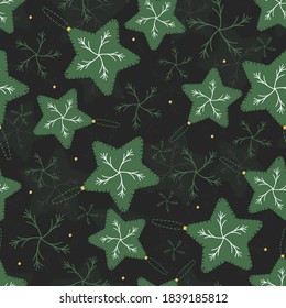 fondo de adorno de navidad sin fisuras con estrella verde