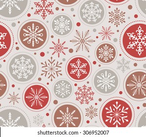 Seamless Christmas Ornament Print With Snowflake Pattern