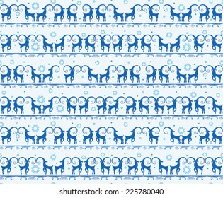 Seamless Christmas ornament with winter Goats. 