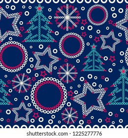 Seamless Christmas ornamental decor pattern background