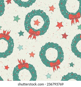 seamless christmas pattern with advent crowns and stars