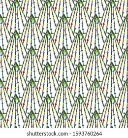 seamless christmas pattern background with colorful pine tree
