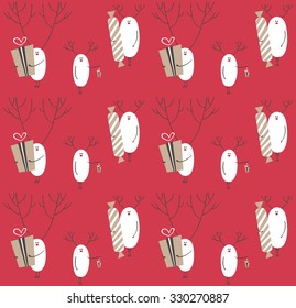 Seamless Christmas pattern background with deers