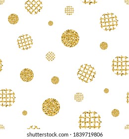 fondo de patrón de navidad sin fisuras con forma de brillo dorado doodle