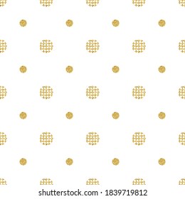 seamless christmas pattern background with simple gold glitter dot shape