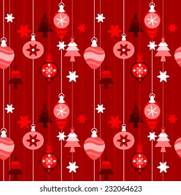 Seamless Christmas pattern with christmas balls and ornaments