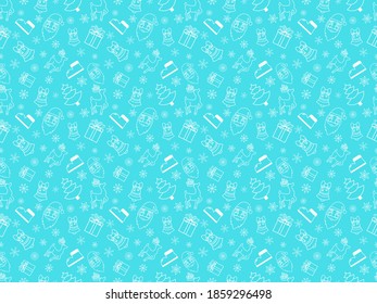 
Seamless christmas pattern in blue color
