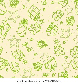 Seamless Christmas pattern. Can be used for fabrics, wallpapers, scrap-booking, etc Can be used for fabrics, wallpapers, scrap-booking, etc