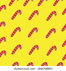 Seamless Christmas Pattern. Candy Cane. Winter Holiday Mood.