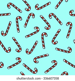 Seamless Christmas pattern candy cane