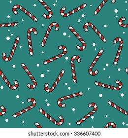 Seamless Christmas pattern candy cane