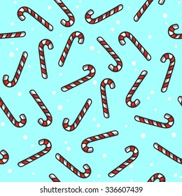 Seamless Christmas pattern candy cane